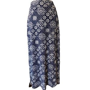 Navy Blue Patterned Women's Skirt